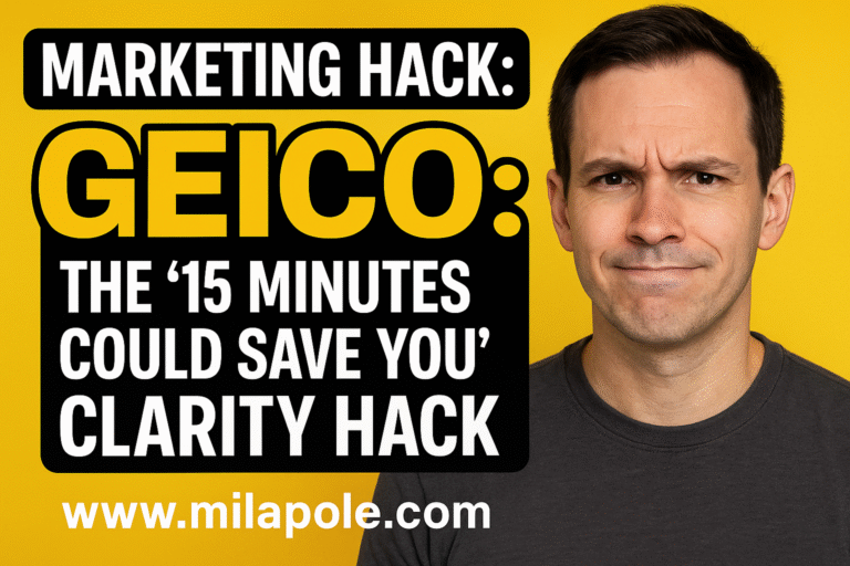 Marketing Hack: GEICO: The “15 Minutes Could Save You” Clarity Hack