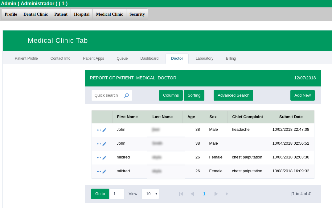 Medical Patient Listing (Healthcare)